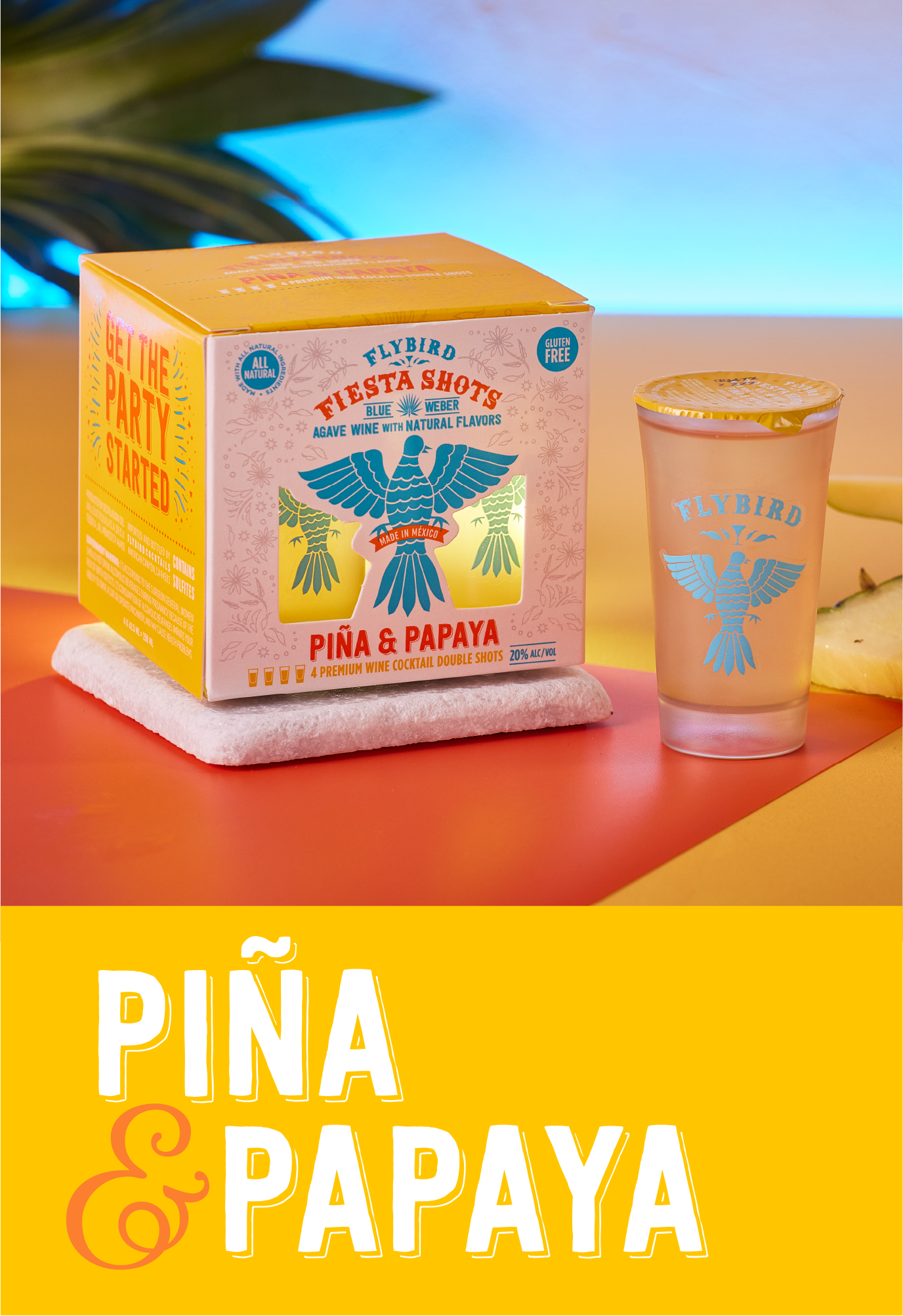 Flybird Piña & Papaya Fiesta Shots